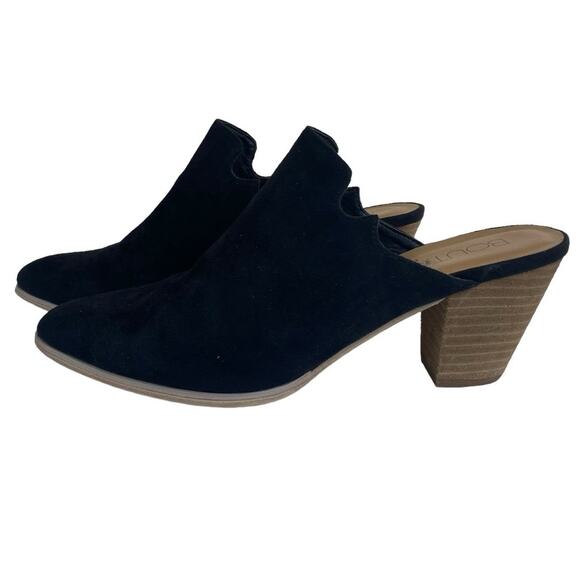 Corky's Boutique Black Faux Suede Mule Stacked Heel Size 7 - Picture 9 of 9